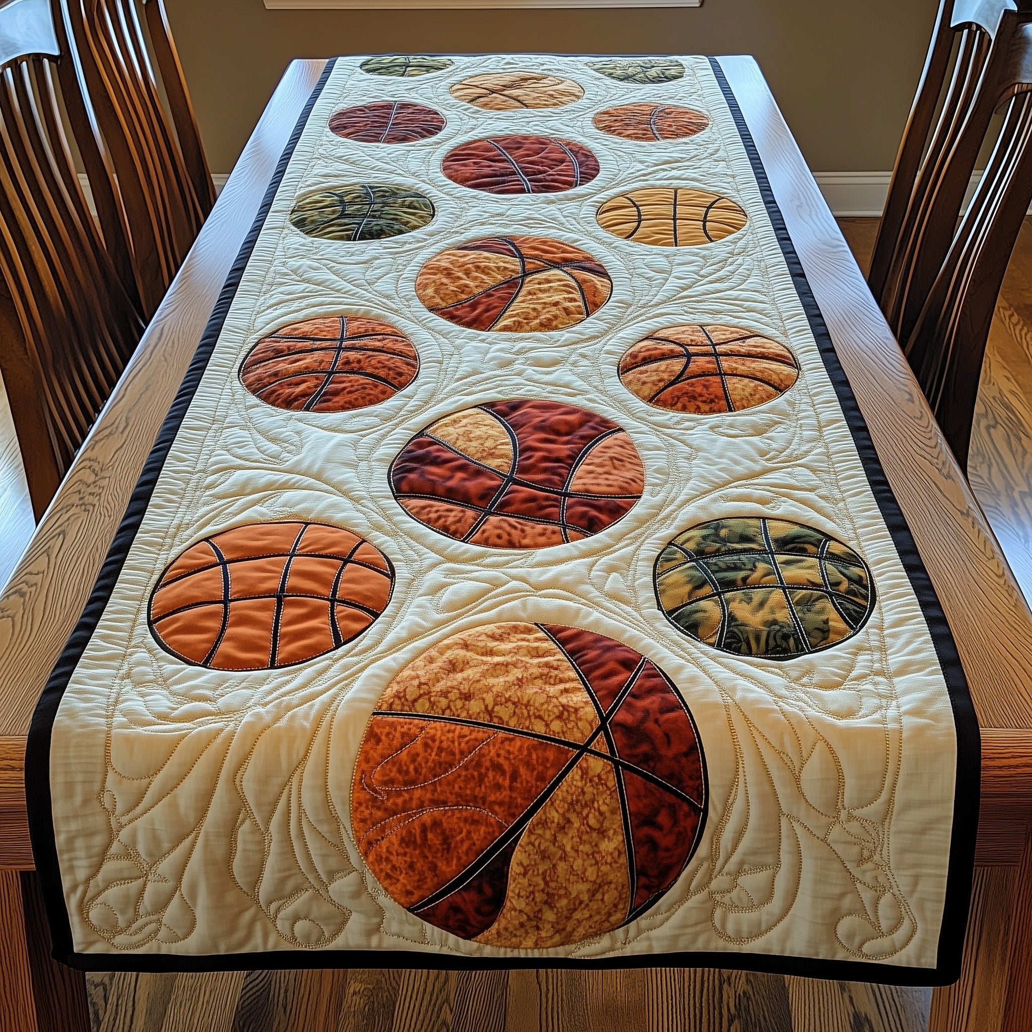Basketball Dreams Quilted Table Runner Festive Table Runner for Dining Table