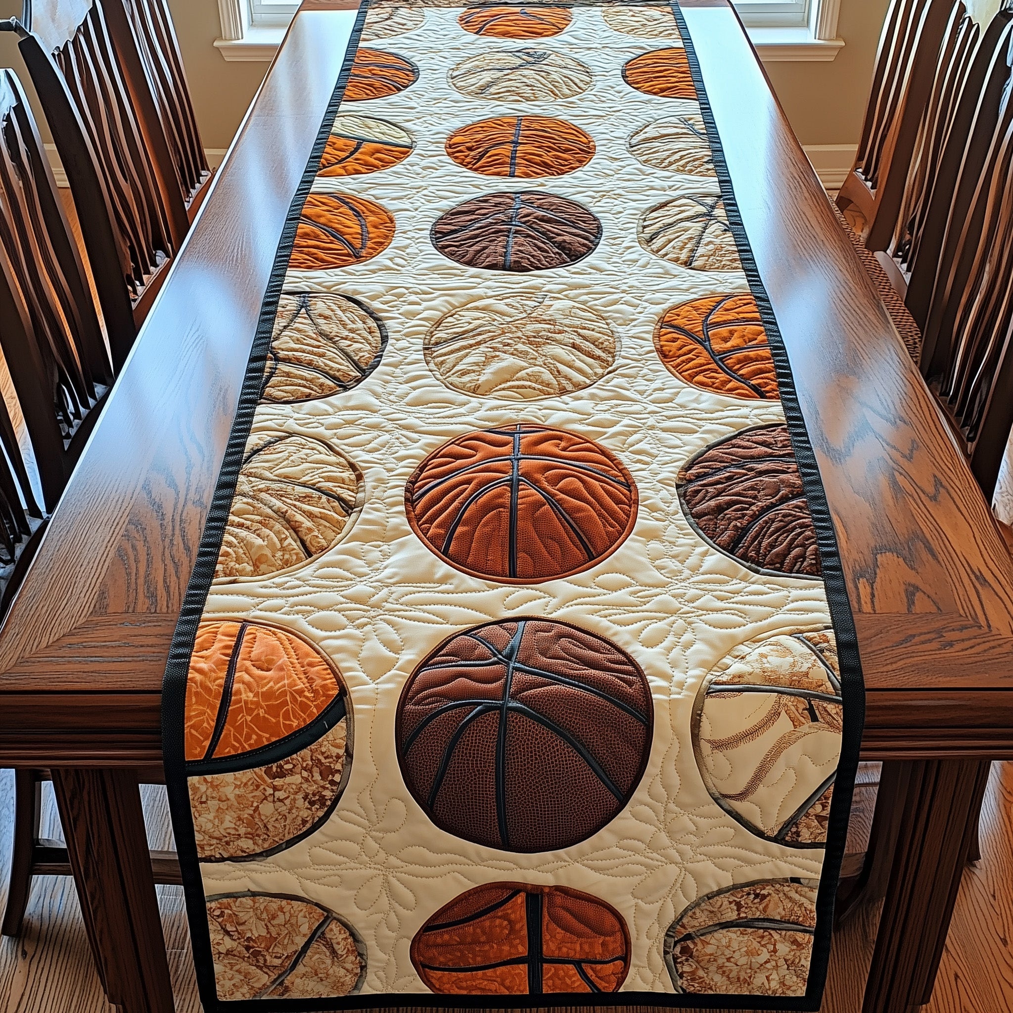 Basketball Dreams Quilted Table Runner Holiday Banquet Table Runner
