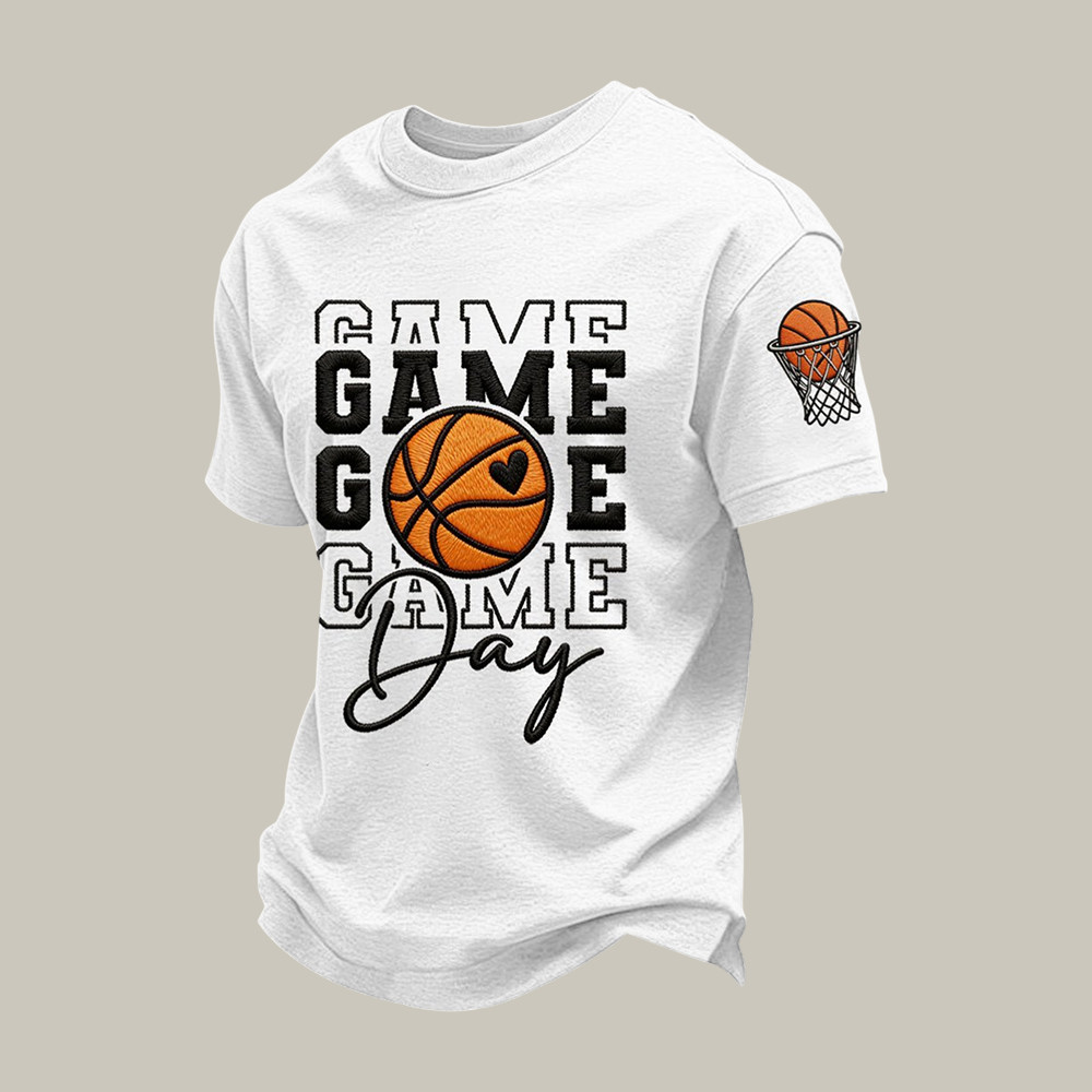 Basketball Game Day T-Shirt Basketball Hraphic Tee Unique Gift For Father's Day