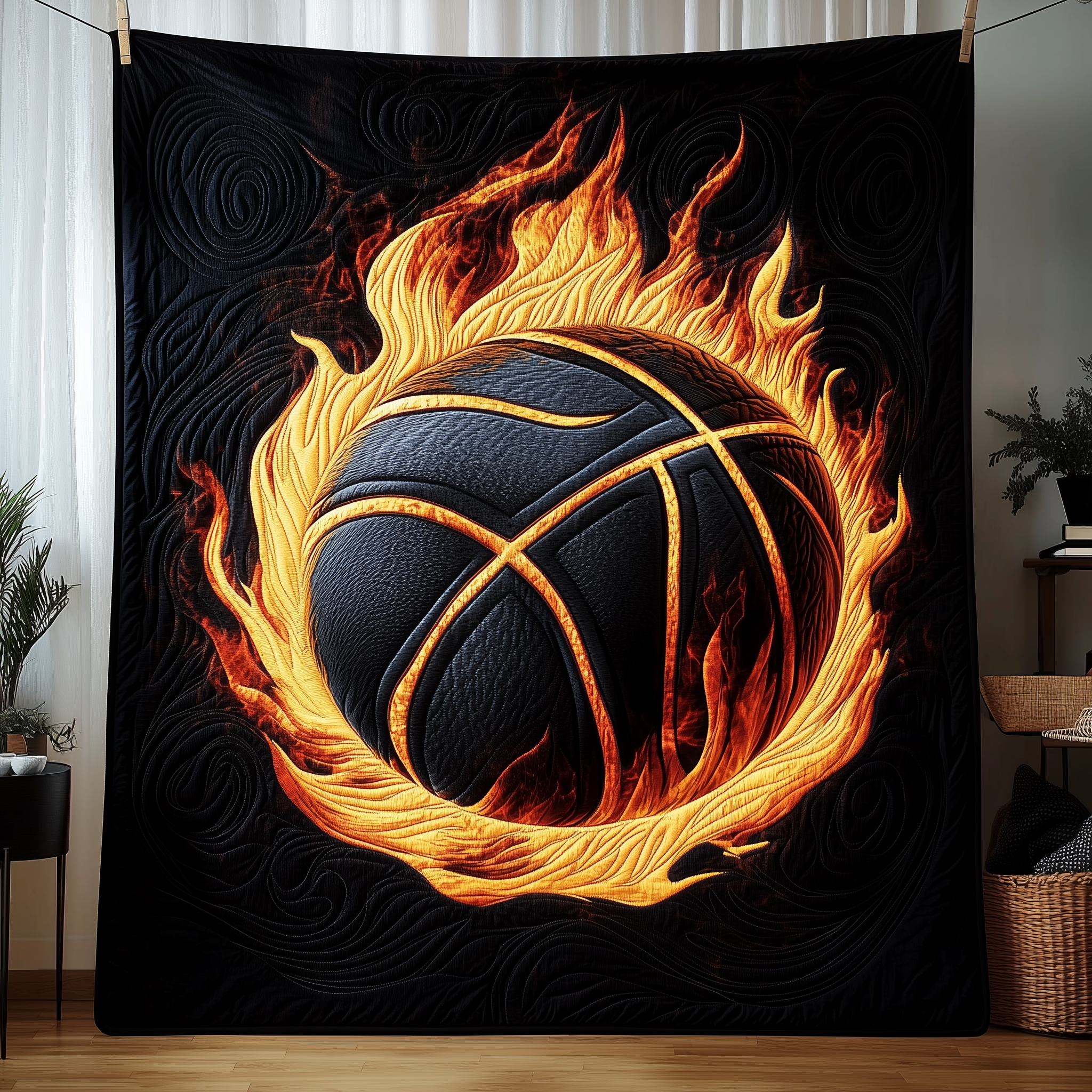 Basketball Never Stops Sport Design Quilted Blanket Fan Game Unique Gifts For Basketball Players
