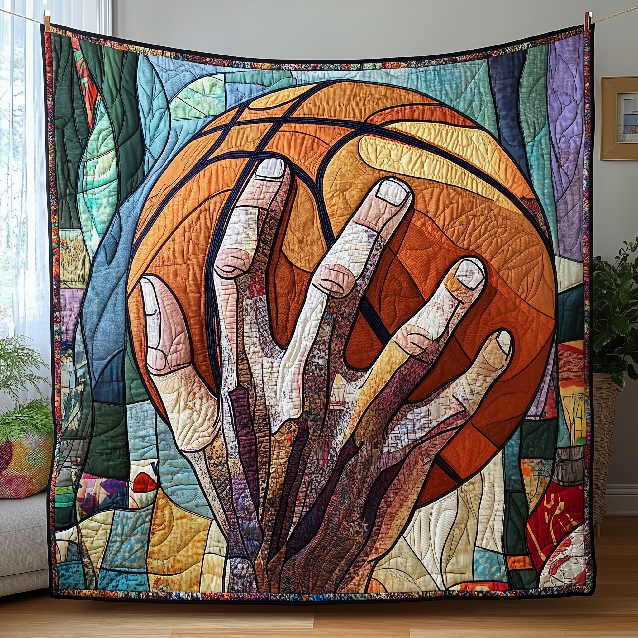 Basketball Never Stops Sport Game Quilted Blanket Gifts For Basketball Players