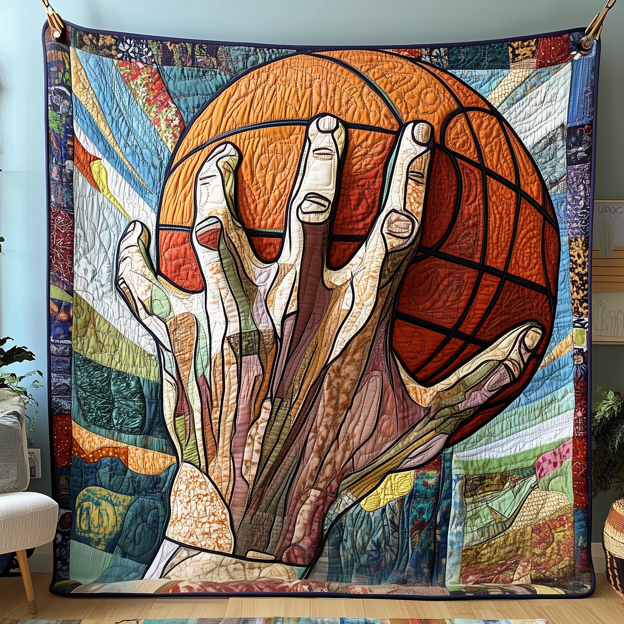 Basketball Never Stops Sport Team Quilted Blanket Gifts For Basketball Players