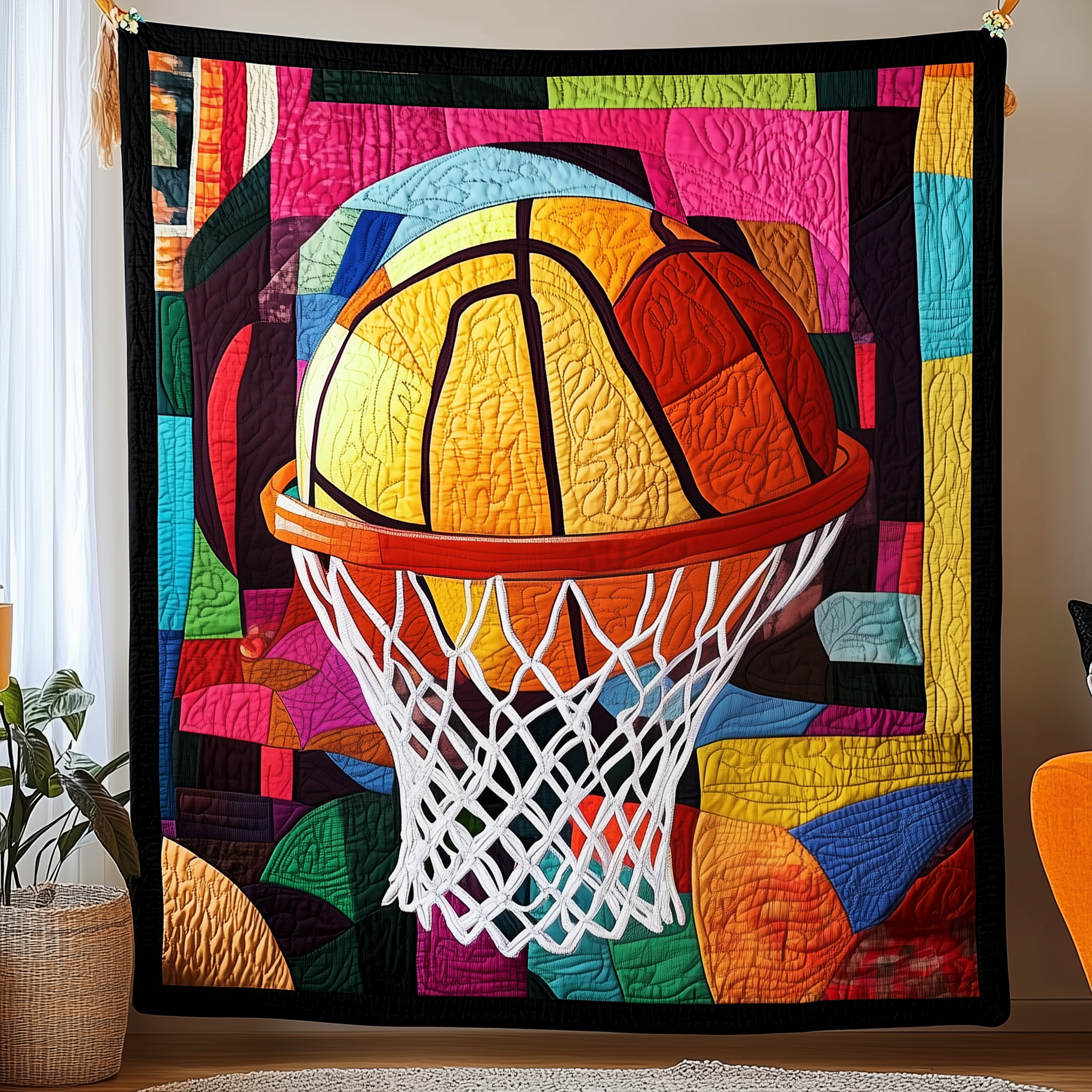 Basketball Never Stops Sport Theme Quilted Blanket Gifts For Basketball Players