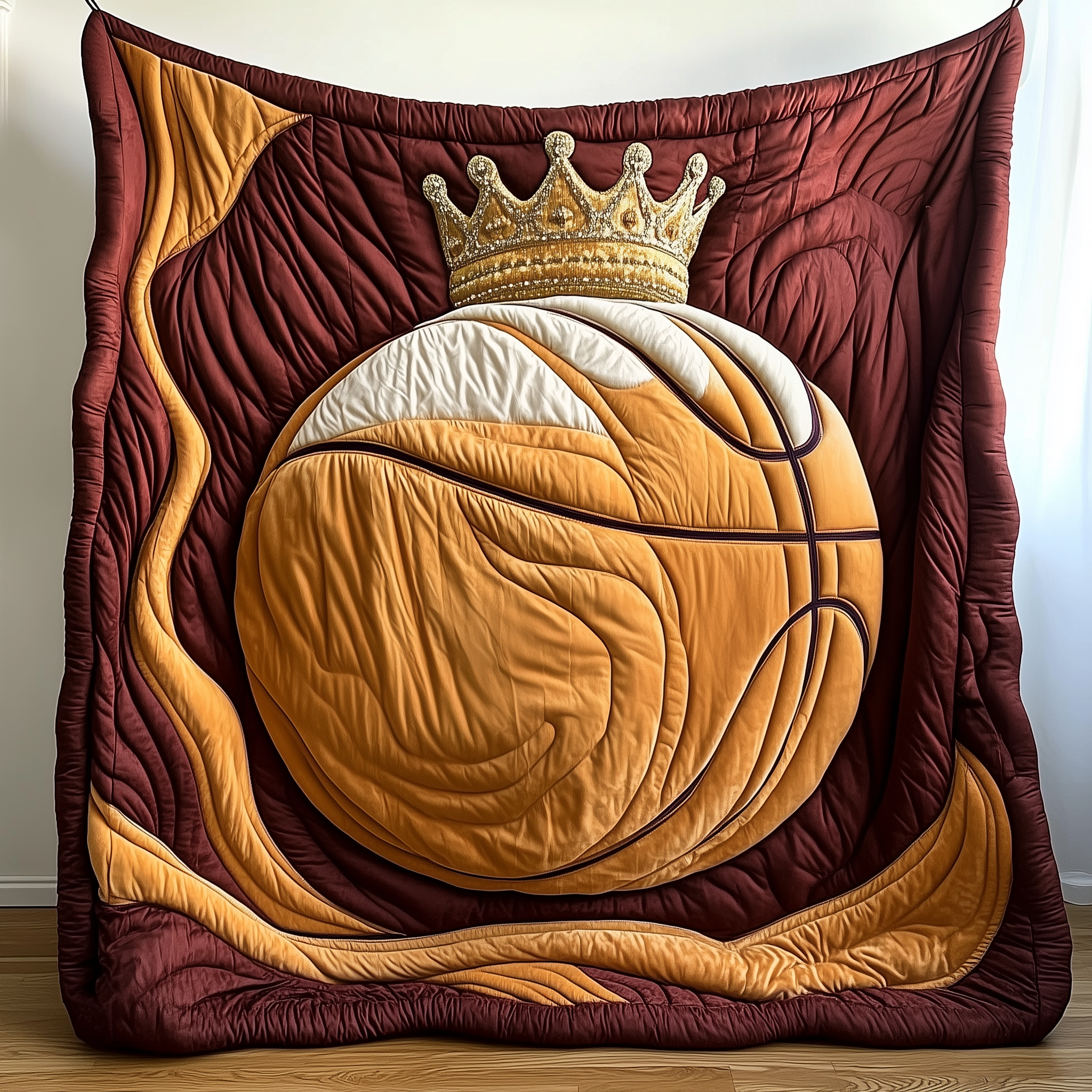 Basketball Sport Theme Design Quilted Blanket King Player Gifts For Basketball Players