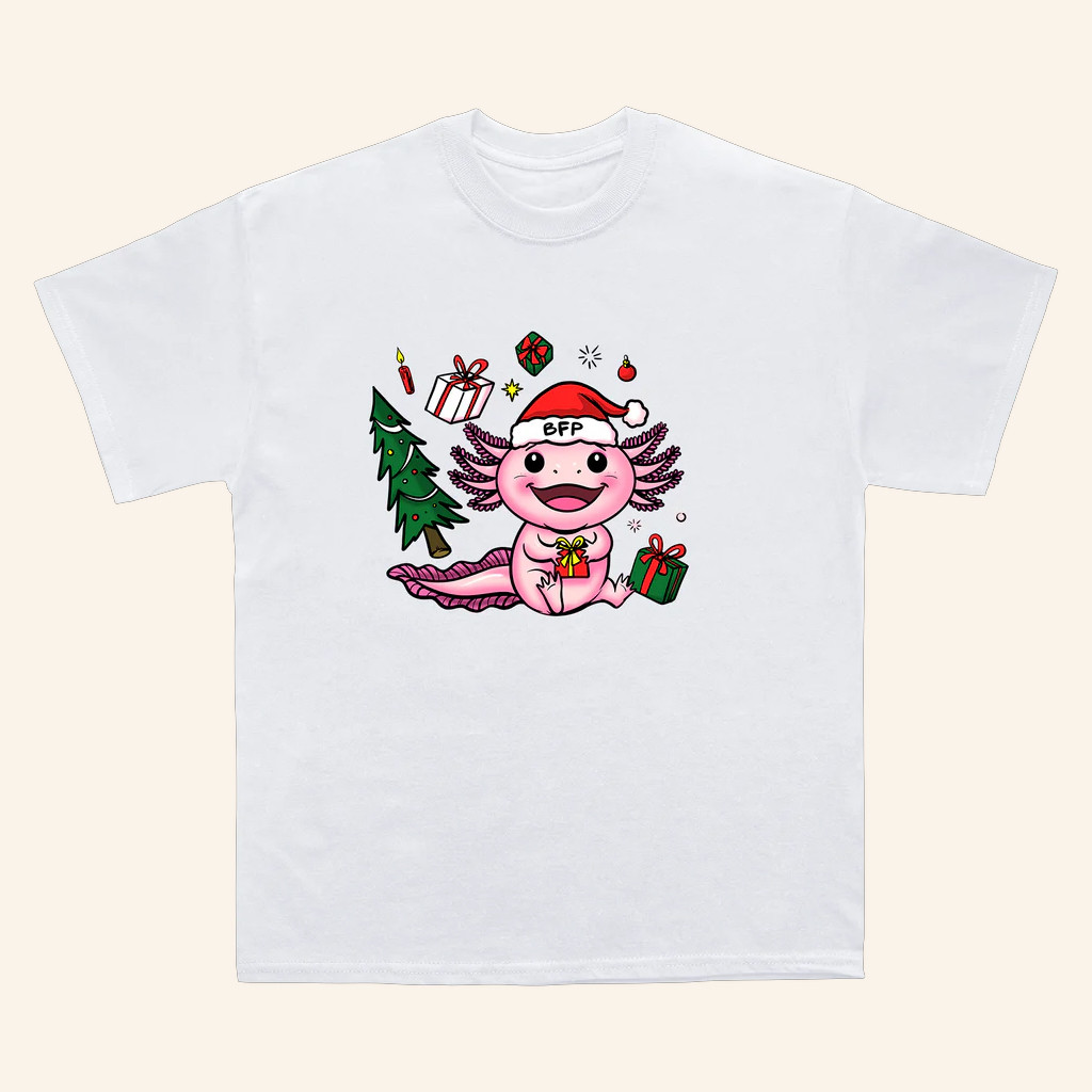 Bass Fishing Productions Merch Axolotl Holiday T-Shirt Christmas Gifts For Son