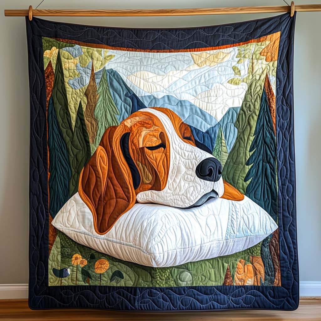 Basset Buddy Quilted Blanket Basset Hound Blanket Gift For Dog Lovers