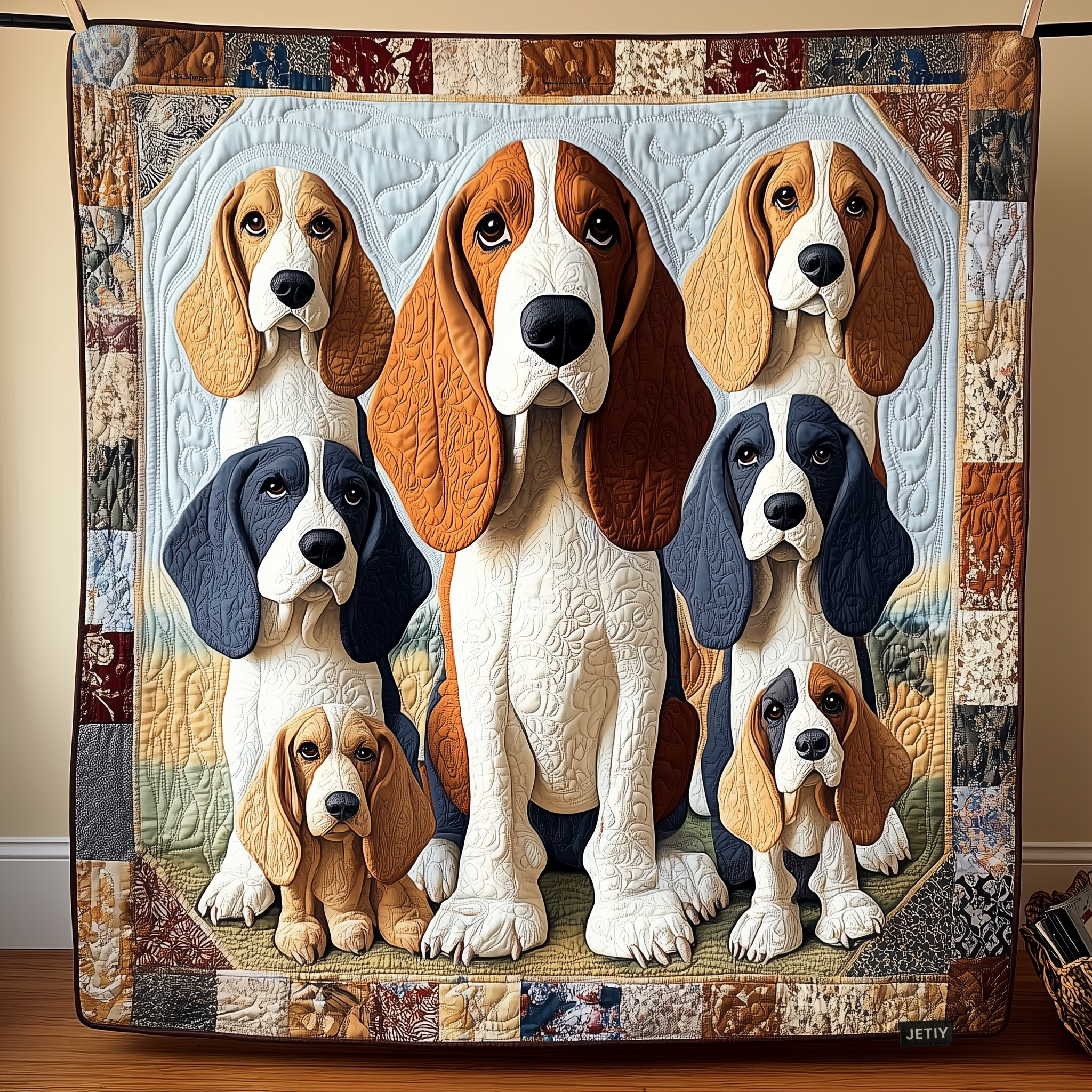 Basset Hound Dog Elegant Quilted Blanket Elegant Dog Gifts For Basset Hound Lovers