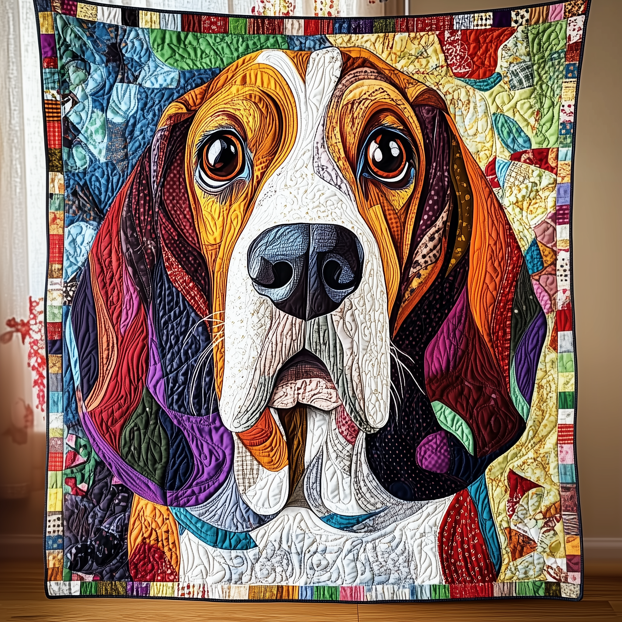 Basset Hound Quilted Blanket Christmas Blanket Pregnant Daughter Gifts