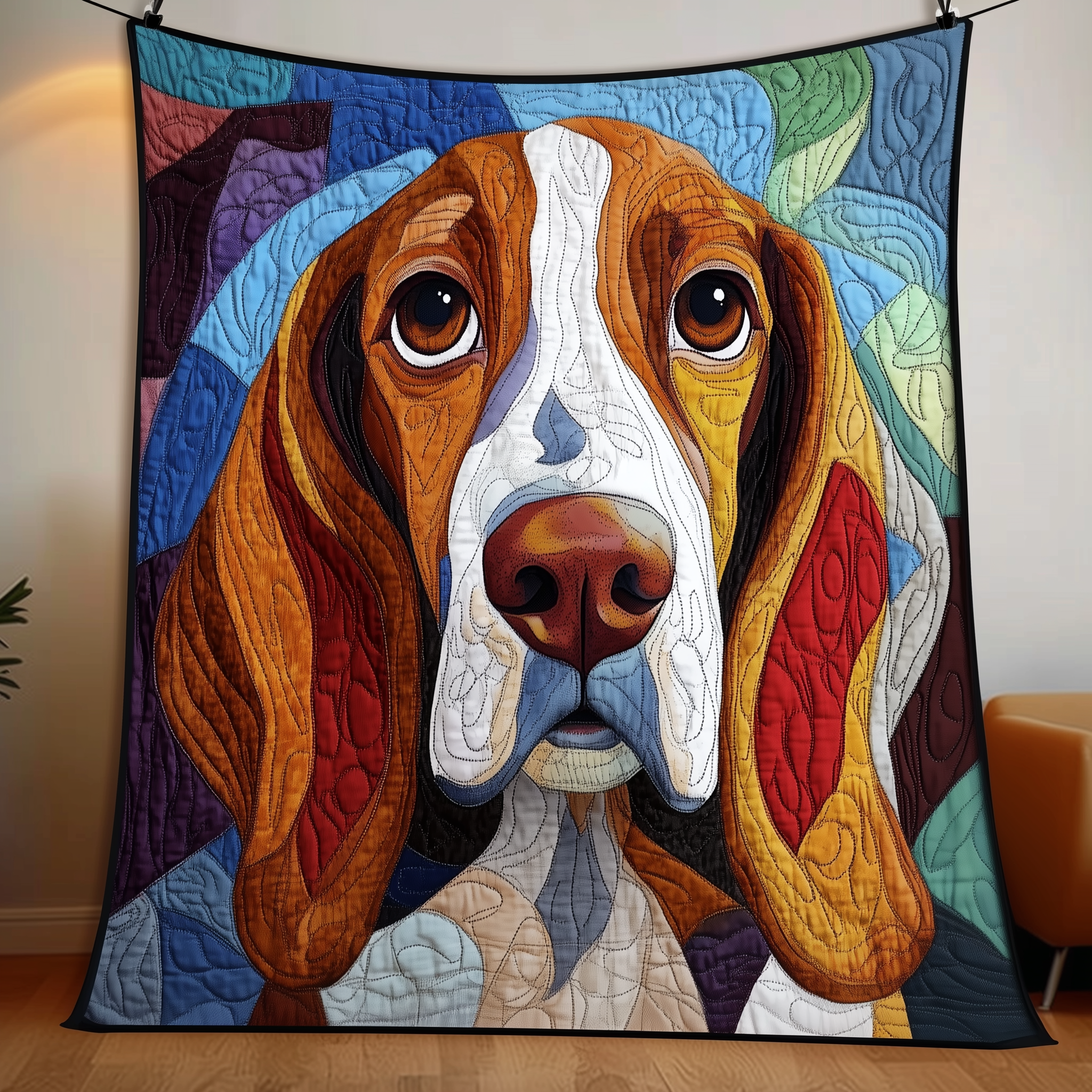 Basset Hound Quilted Blanket Christmas Blanket Xmas Gifts For Daughters