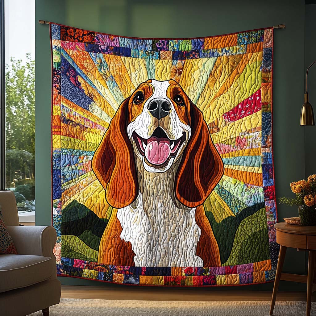 Basset Soul Quilted Blanket Basset Hound Blanket Gift For Dog Lovers