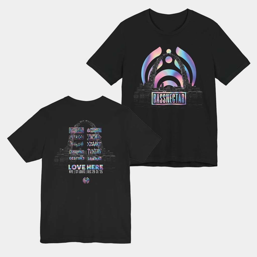 Bassnectar Merch Love Here St Louis Speaker Arch T-Shirt Gifts For DJ Fans