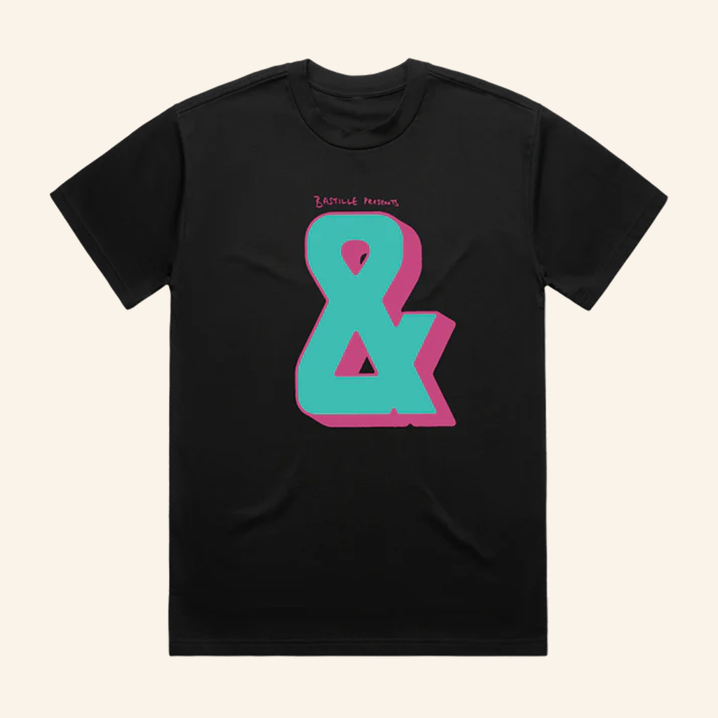Bastille Merch Bastille Ampersand Logo Black T-Shirt Christmas Presents For Pop Lovers