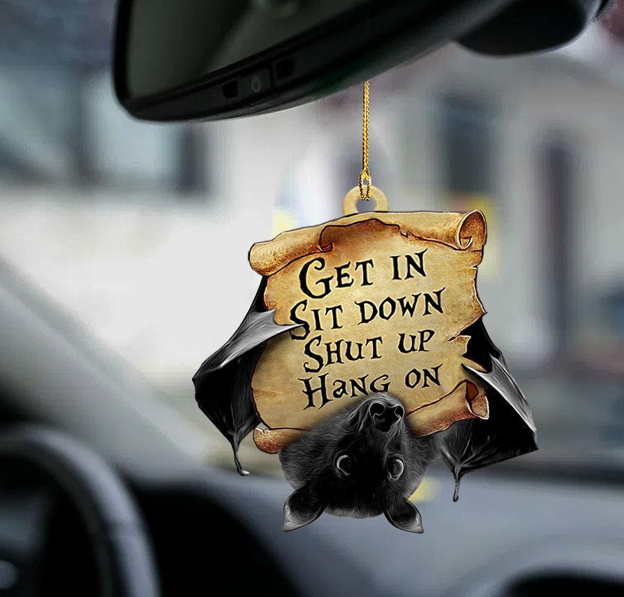 Bat get in bat lover two sided ornament funny car interior ornaments