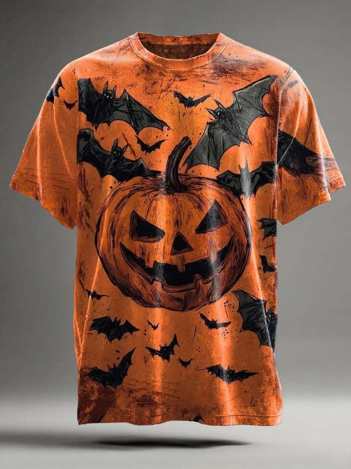 Bat Pumpkin T-Shirt Scary Pumpkin Face Horror Spooky Gift Ideas For Halloween