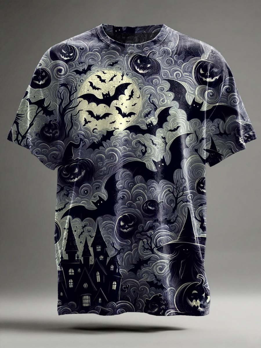 Bat T-Shirt Witch Pumpkin Horror Spooky Shirt Halloween Gift Ideas For Men
