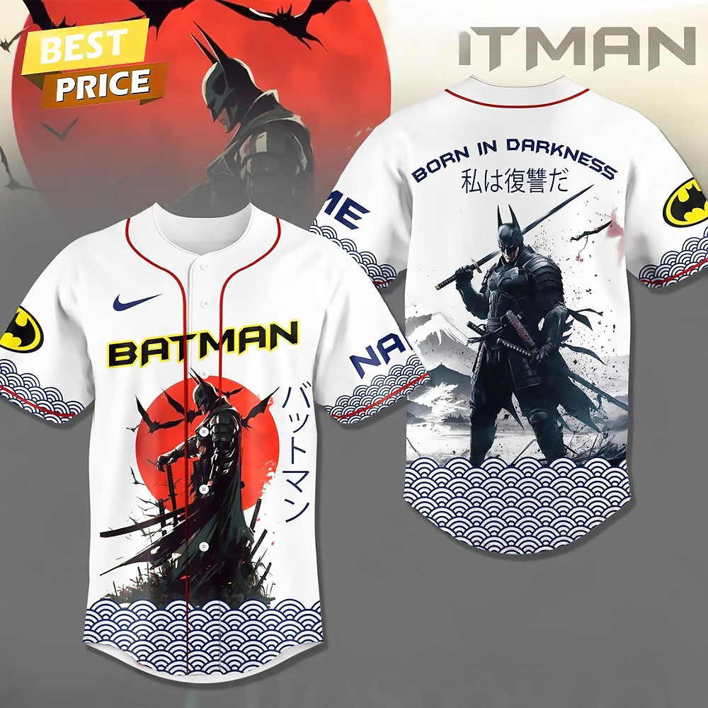 Batman Born In Darkness Baseball Jersey Birthday Ideas For Husband