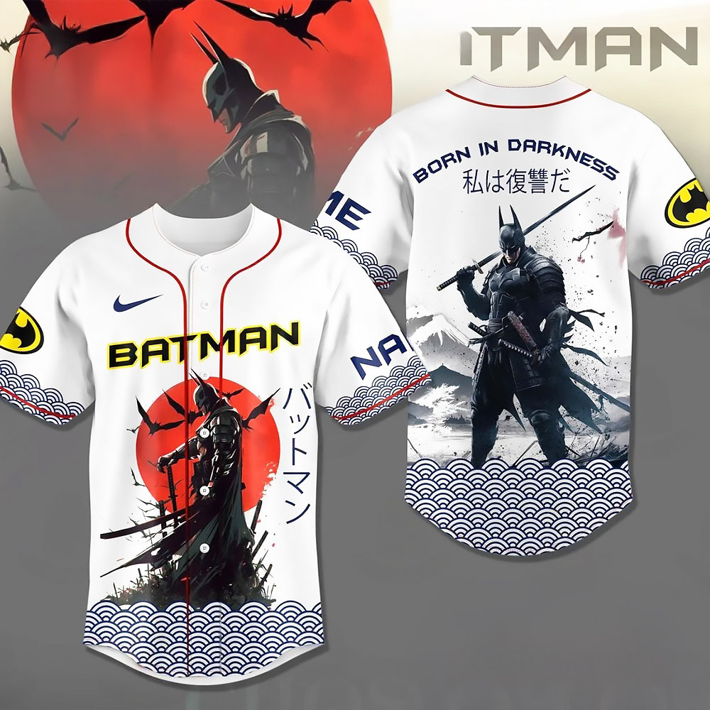 Batman Born In Darkness Baseball Jersey Gift Ideas For Husband