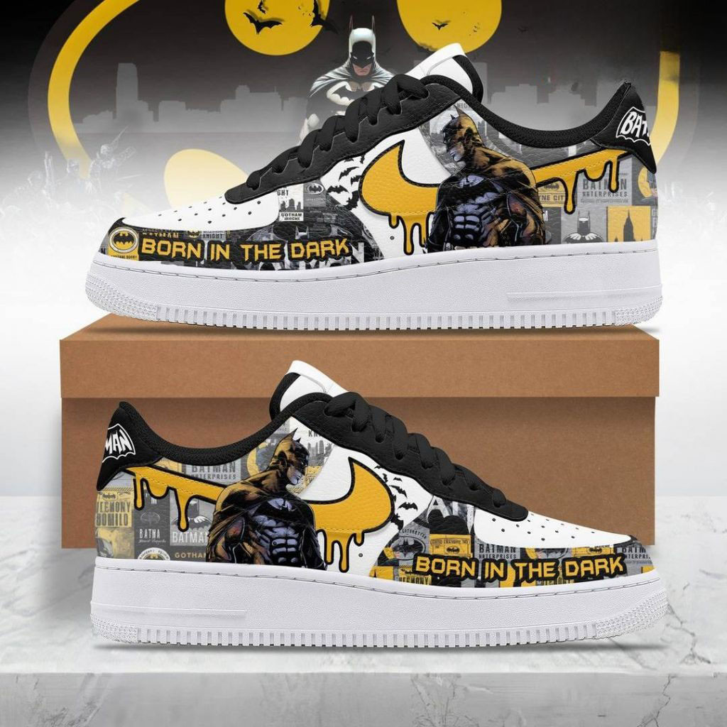 Batman Born in the Dark AF1 Sneaker Shoes Baseball Lover Gift Ideas