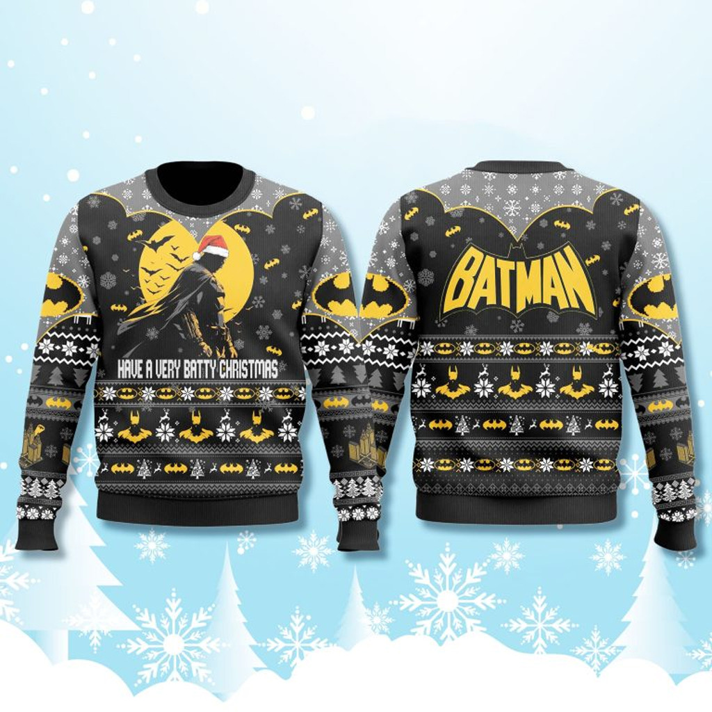 Batman Have A Very Batty Christmas Ugly Sweater Batman Merch Husband Christmas Gift Ideas