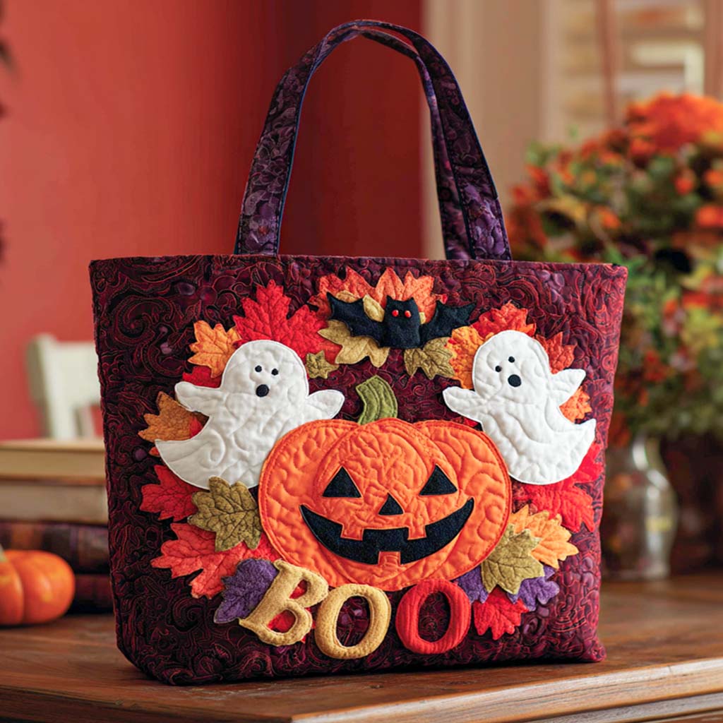 Batty Night Quilted Tote Bag Halloween Gifts For Adults