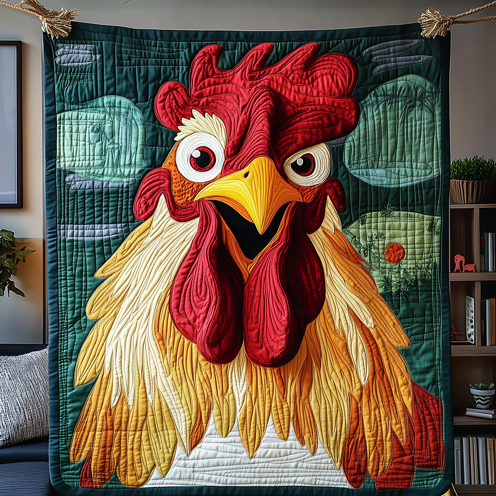 Bawkward Moments Funny Chicken Rooster Quilted Blanket Rooster Farm Gifts For Chicken Lovers