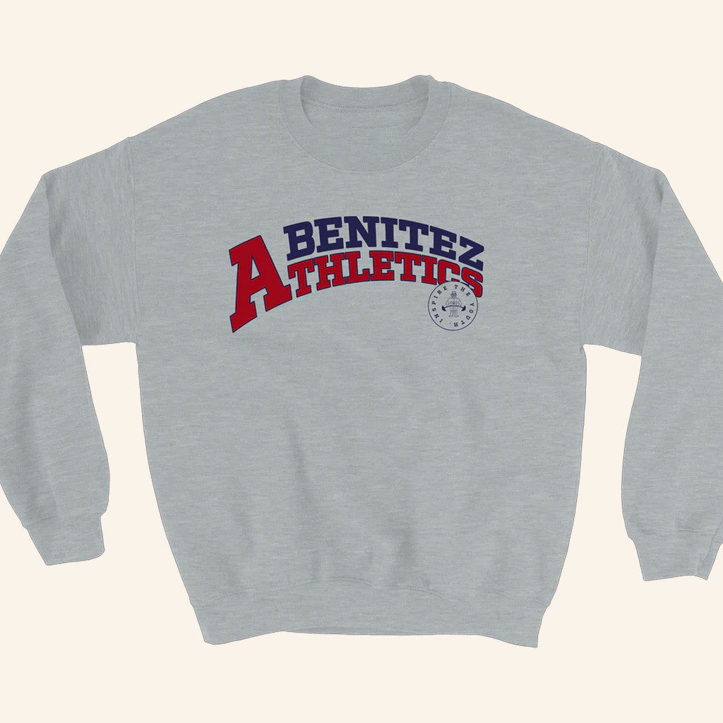 Baylen Levine Merch Benitez Athletics Grey Crewneck Sweatshirt Gifts For Friends Baylen Levine Merch Benitez Athletics Grey Crewneck Sweatshirt Gifts For Friends