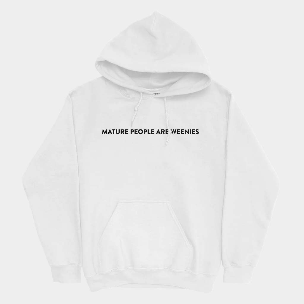 Baylen Levine Merch Mature People are Weenies White Hoodie Birthday Gift For Him