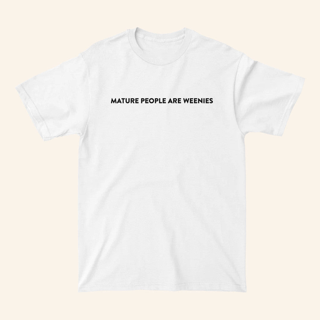Baylen Levine Merch Mature People Are Weenies White T-Shirt Best Gifts For Him Baylen Levine Merch Mature People Are Weenies White T-Shirt Best Gifts For Him