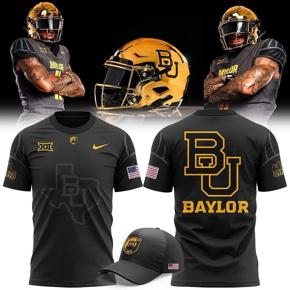 Baylor Bears Gold Chrome Football Collection 2025 T-Shirt