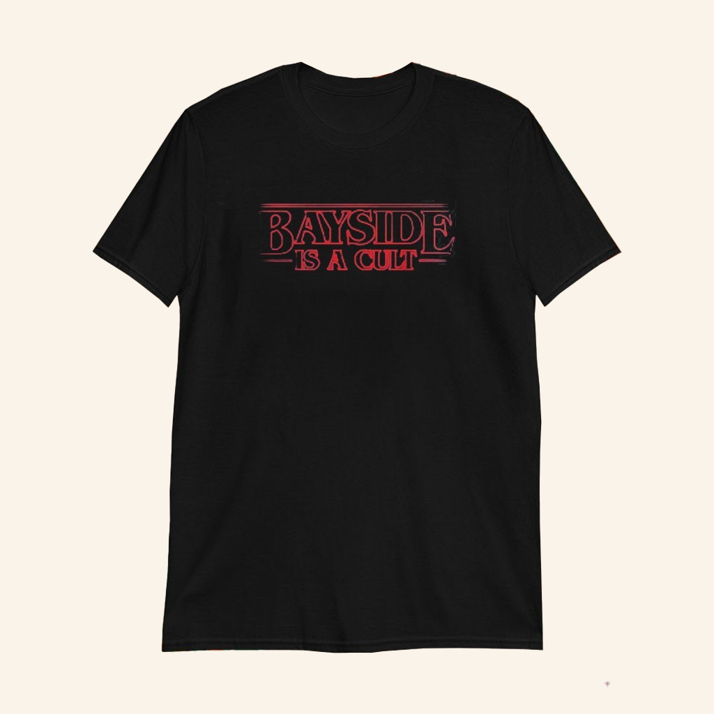 Bayside Merch Stranger Things X Bayside Is A Cult Logo T-Shirt Gifts For Rock Lovers