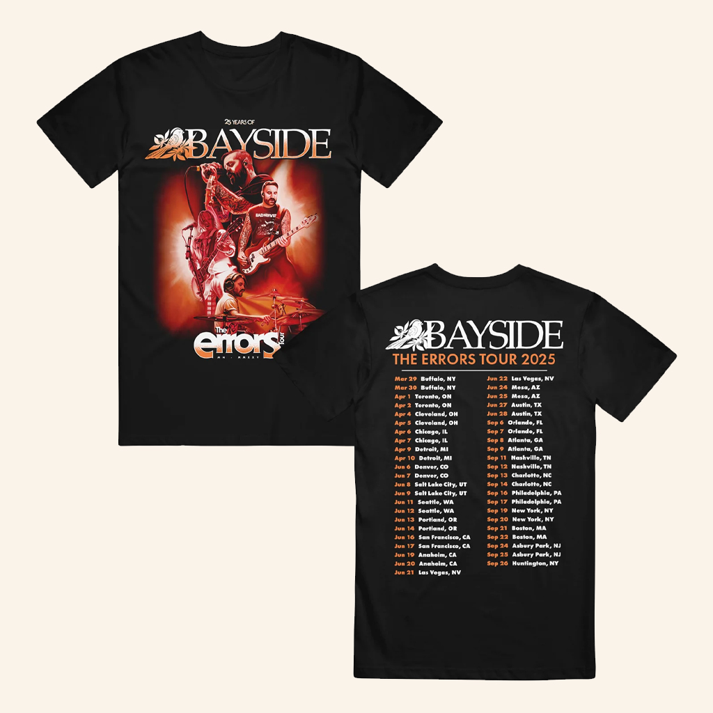 Bayside Merch The Errors Tour 2025 Black T-Shirt Music Gift Ideas For Guys Bayside Merch The Errors Tour 2025 Black T-Shirt Music Gift Ideas For Guys