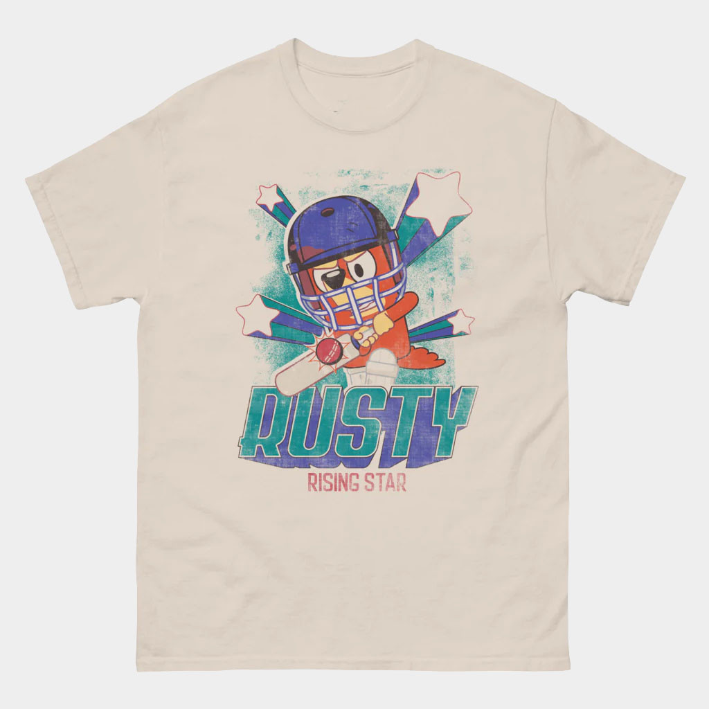 BBC Merch Bluey T-Shirt Rusty Rising Star Shirt Birthday Gift For Son