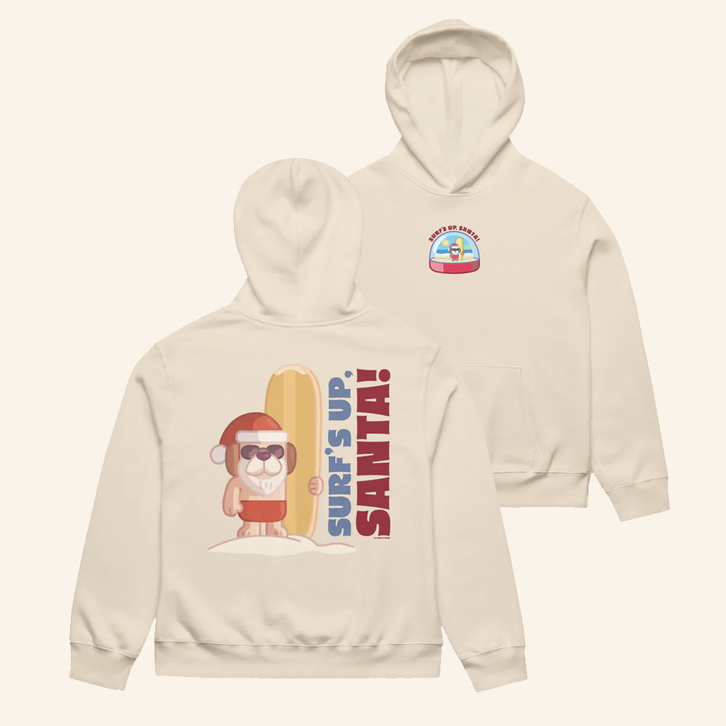 BBC Merch Surf's Up Santa Bluey Hoodie Gifts For Besties BBC Merch Surf's Up Santa Bluey Hoodie Gifts For Besties