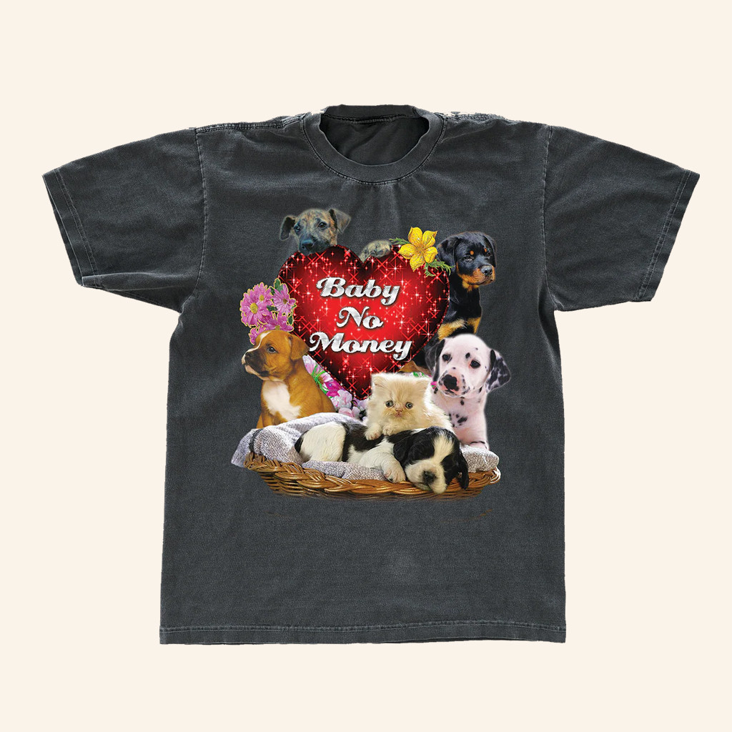 bbnoS Merch Vintage Black Puppy Shirt Baby No Money T-Shirt Gifts For Rapper Fans bbnoS Merch Vintage Black Puppy Shirt Baby No Money T-Shirt Gifts For Rapper Fans
