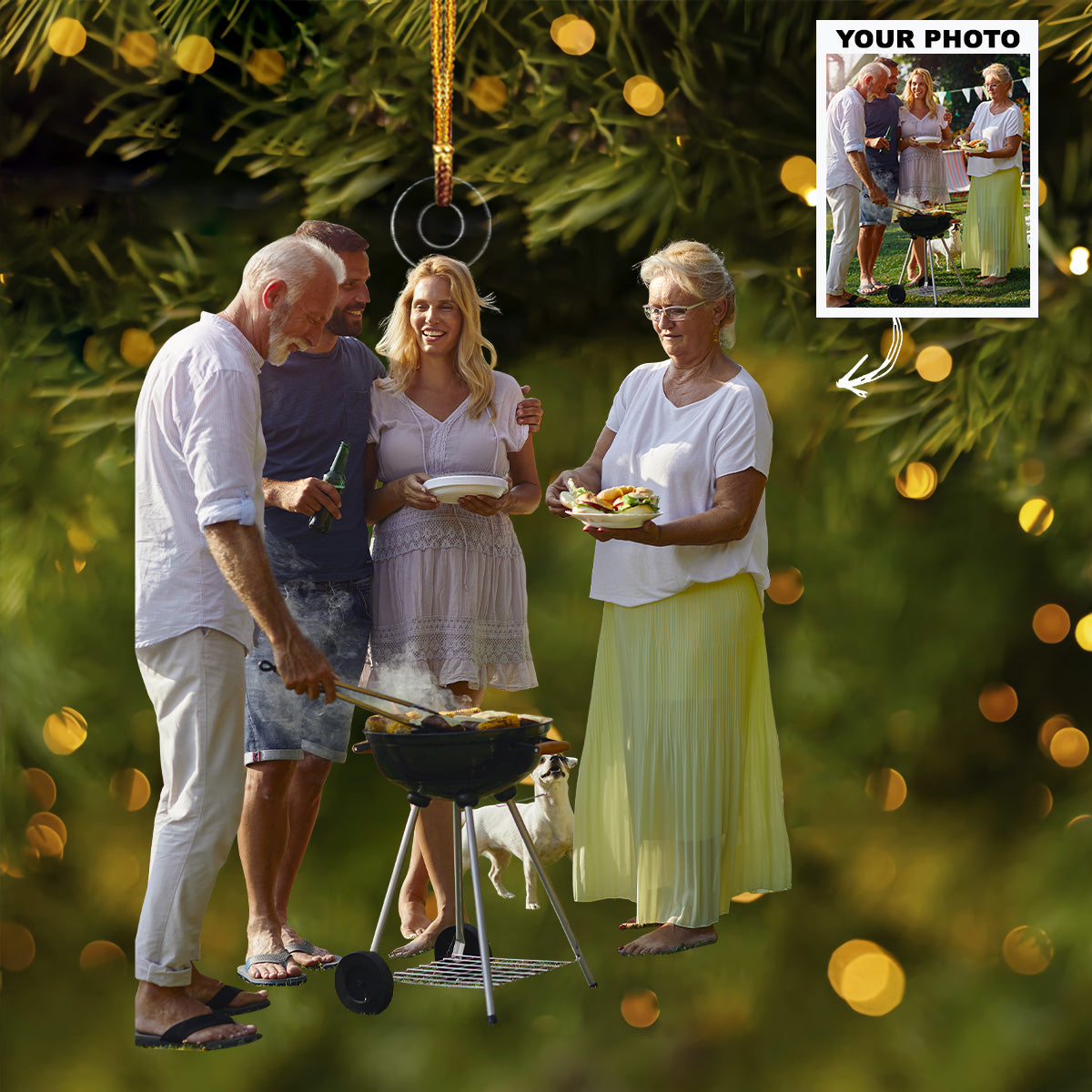 Bbq Party Personalized Photo Mica Ornament Customized Your Photo Ornament Christmas