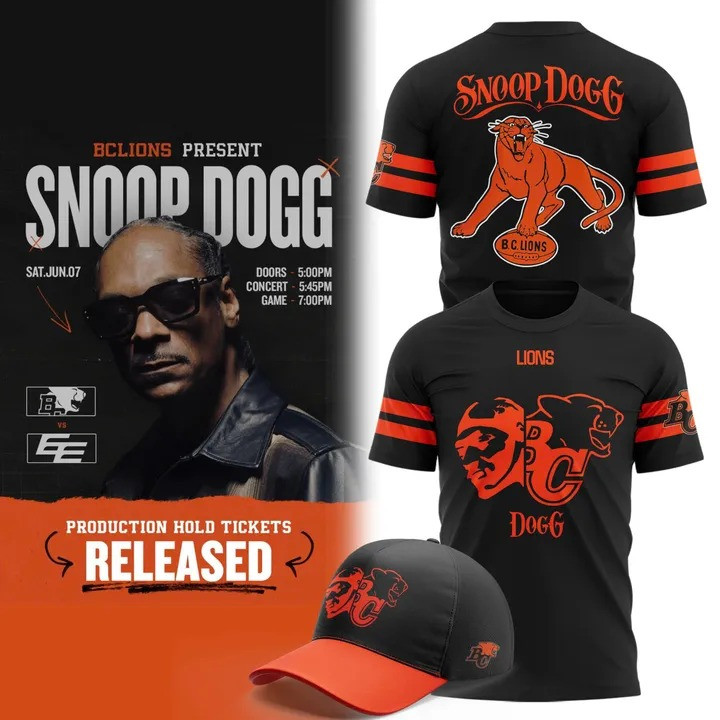 BC LIONS x 2025 Snoop Dogg Concert Football Jersey Merch Fan Gear Gifts For Him