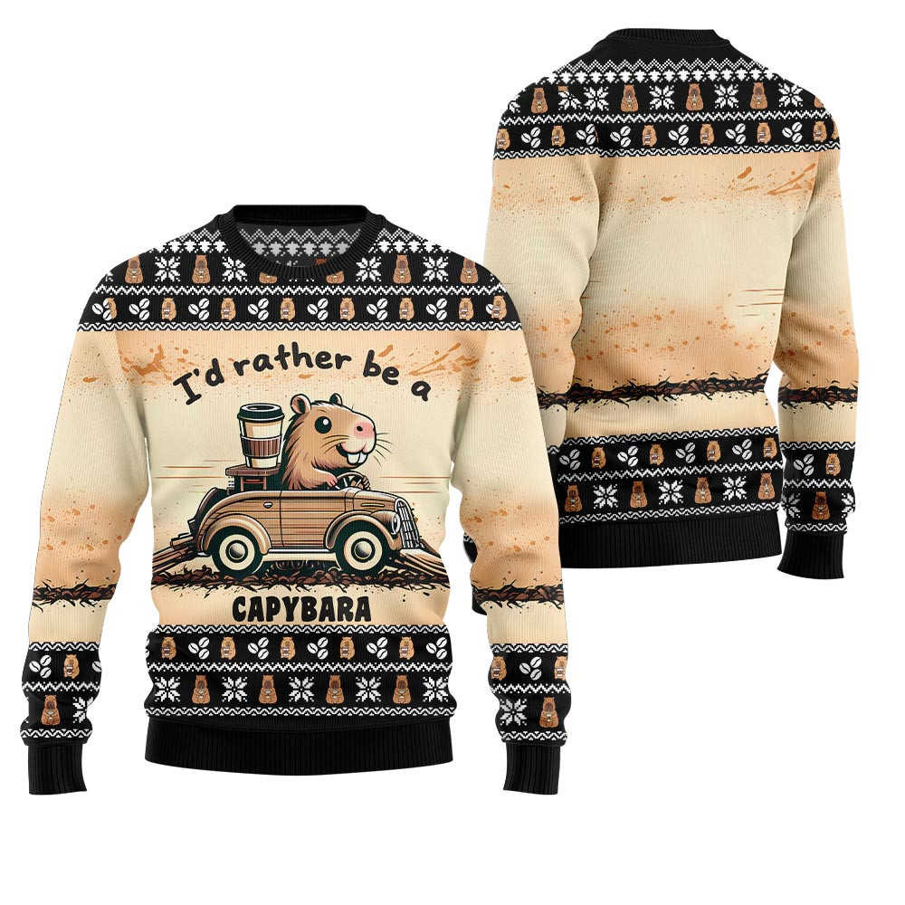 Be A Capybara Ugly Holiday Sweater Custom Christmas Sweatshirt for Family Matching