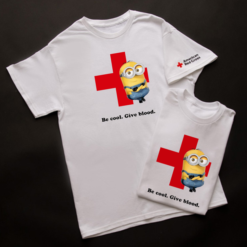 Be Cool Give Blood Red Cross Minion T-Shirt Minion Red Cross Shirt For Sale