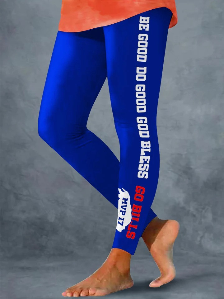Be Good Do Good God Bless Go Bills Josh Allen MVP Leggings Bills Fan Gifts For Her