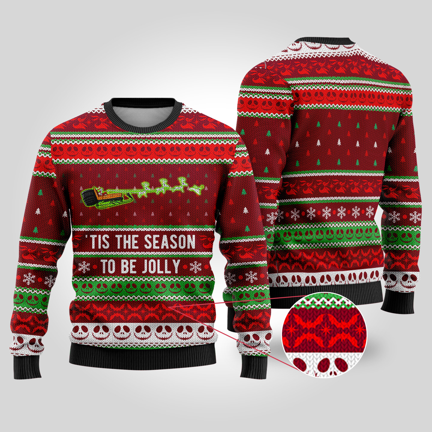Be Jolly The Nightmare Before Christmas Sweater Cardinal Red Perfect Merch Gift for the Christmas Season