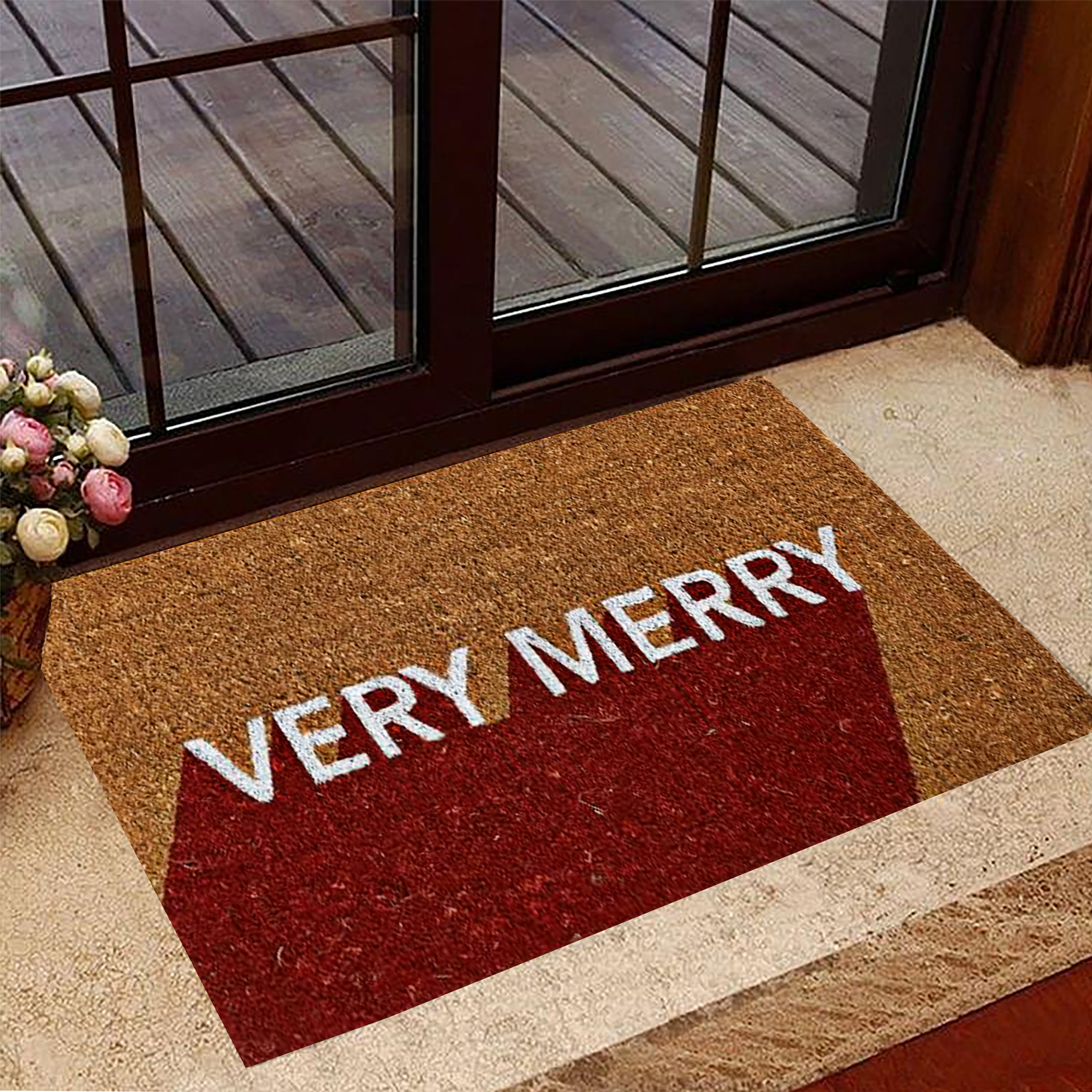 Be Merry Doormat Holiday Christmas Welcome Mat 2025 House Decorations