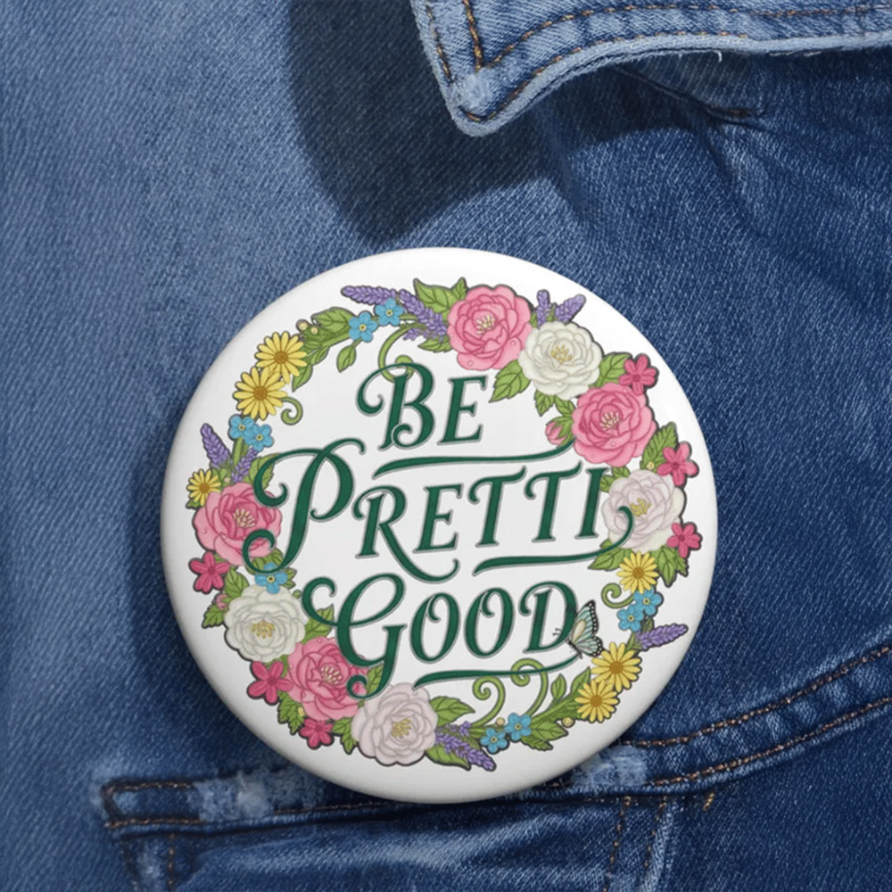 Be Pretty Good Floral Button Alex Pretti Kicking Ice Car Best Gift For Alex Pretti Supporters