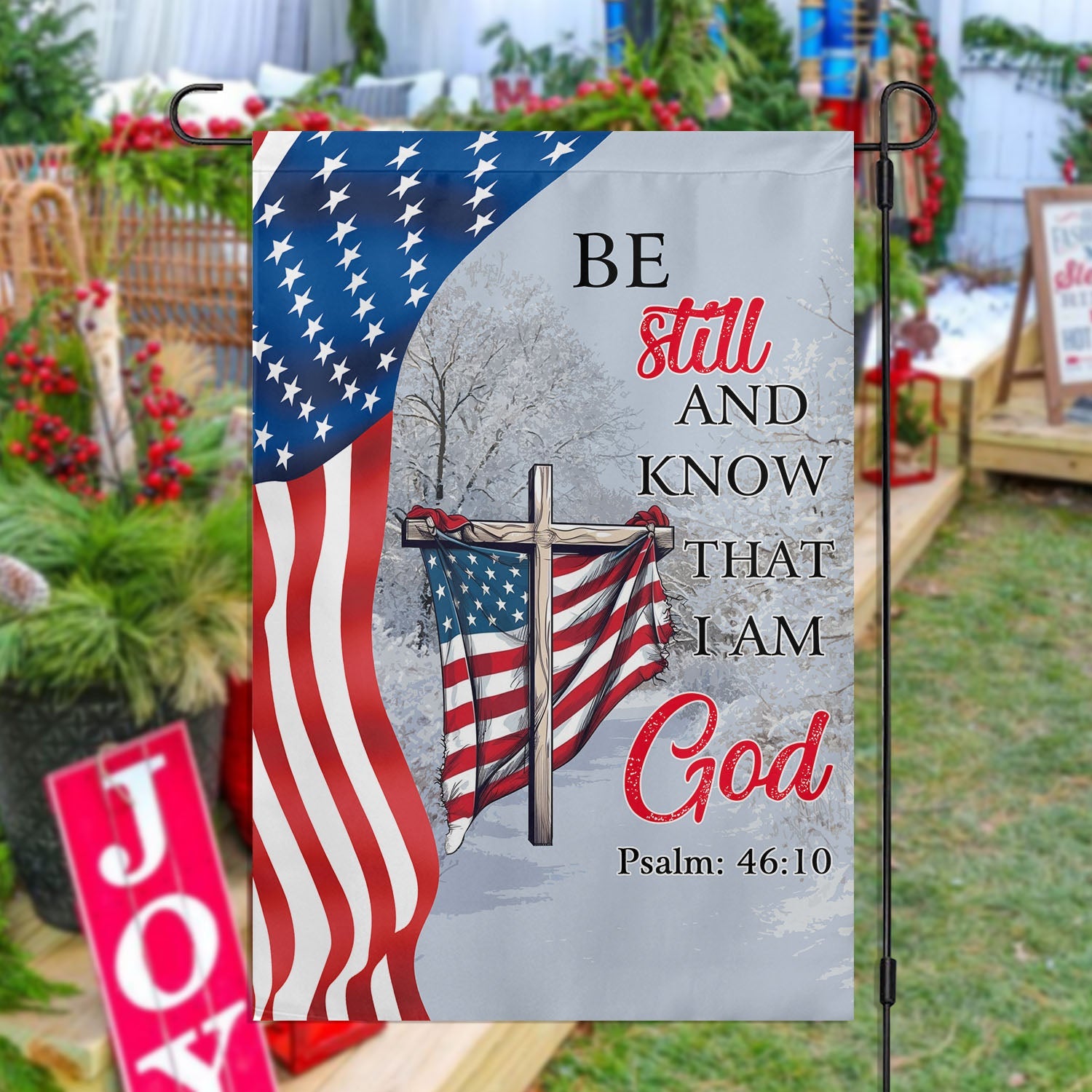 Be Still And Know That Im God Jesus Xmas Flag Christmas Flag Gift For Jesus Lovers