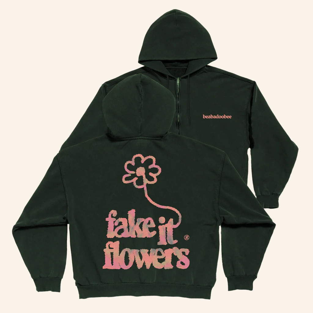 Beabadoobee Merch Fake It Flowers Zip Hoodie Christmas Gifts For Music Fans