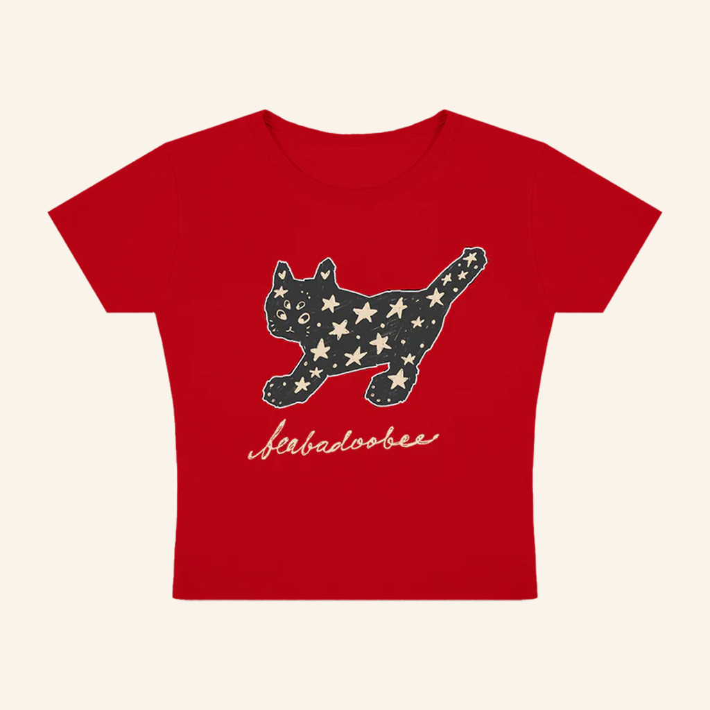 Beabadoobee Merch Scribble Cat Baby Tee Gift Ideas For Girlfriend