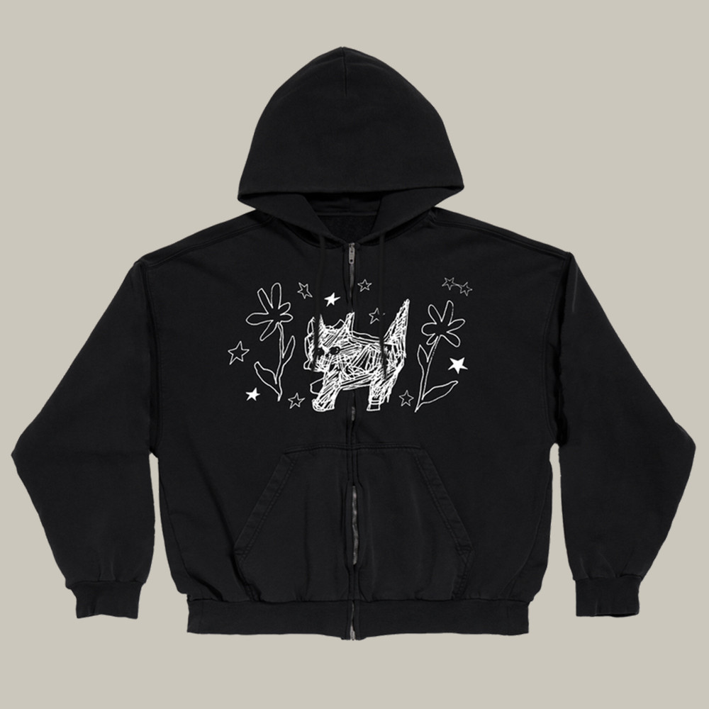 Beabadoobee Merch Zip Hoodie Scribble Cat Beabadoobee Clothing Cat Gifts For Her