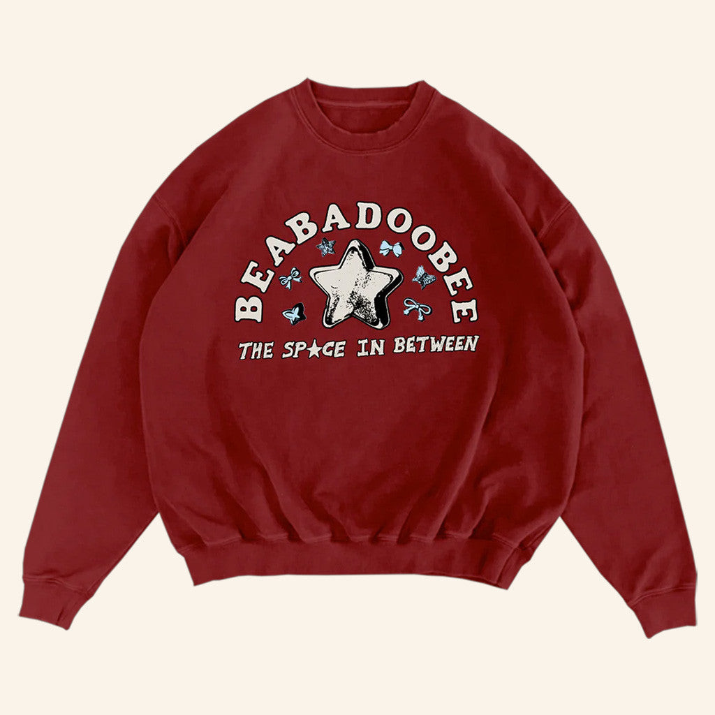 Beabadoobee Official Merch Red Star Crewneck Sweatshirt Gifts For Her Beabadoobee Official Merch Red Star Crewneck Sweatshirt Gifts For Her