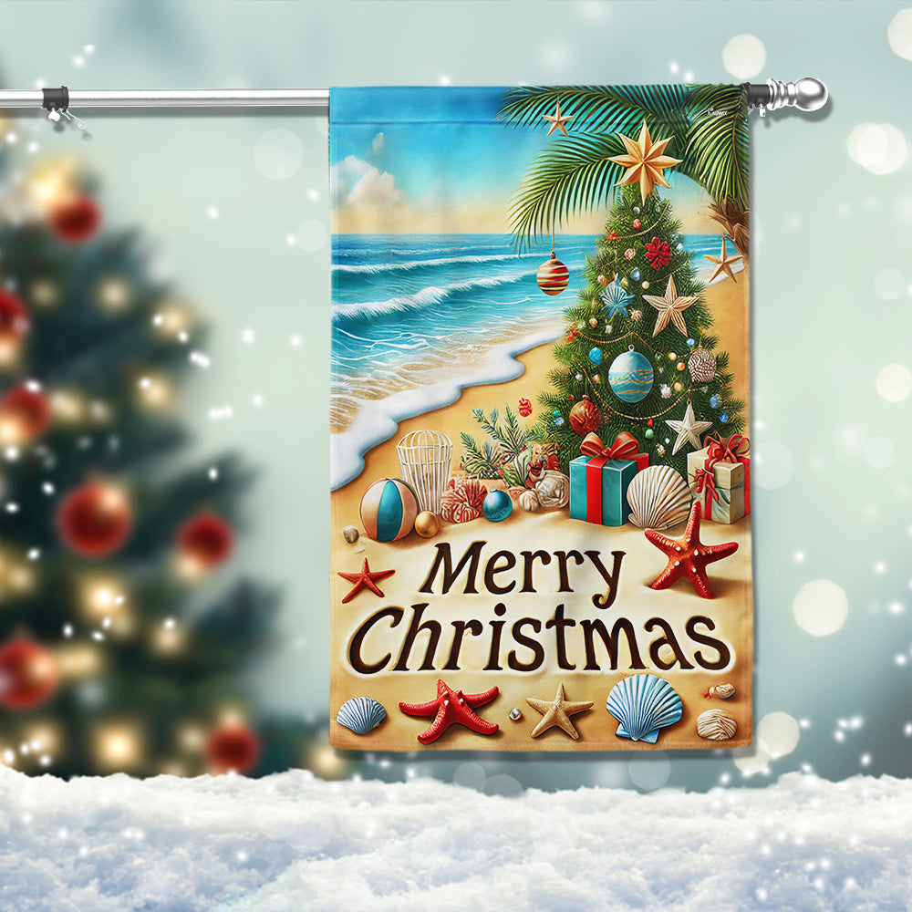 Beach Christmas At The Beach Merry Christmas Flag
