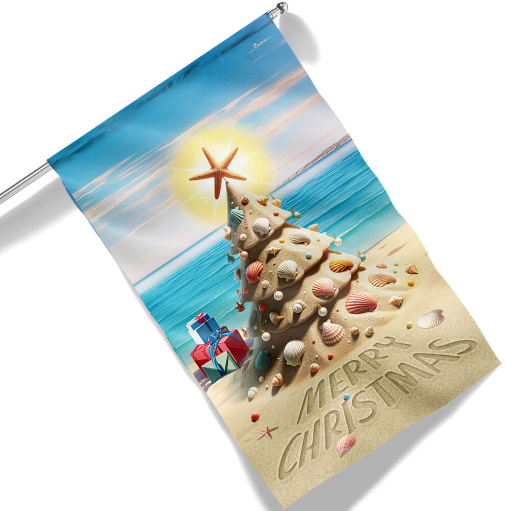 Beach Christmas Merry Christmas Christmas At The Beach Flag