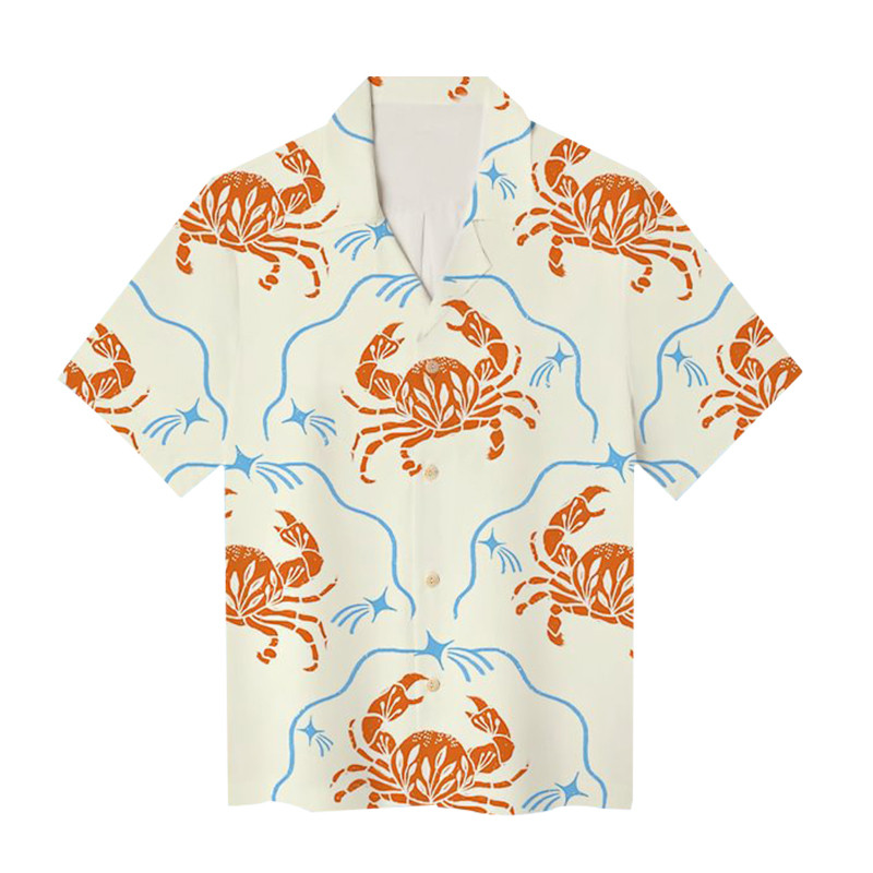 Beach Crab Hawaiian Shirt Art Pattern Cozy Style Shirt Gifts For Crab Lovers